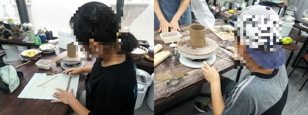 학생들이 주말을 이용해 도예야 놀자 프로그램에 참여하고 있다.