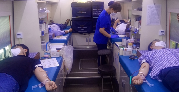 연구개발특구진흥재단 헌혈 모습.