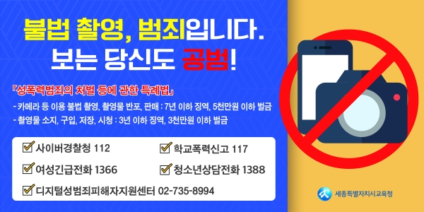 불법촬영카메라 경고문