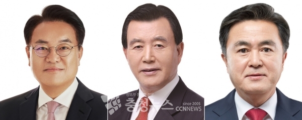 왼쪽부터 국민의힘 정진석, 홍문표, 김태흠 국회의원