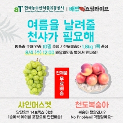 한국농수산식품유통공사 배민쇼핑라이브 첫방