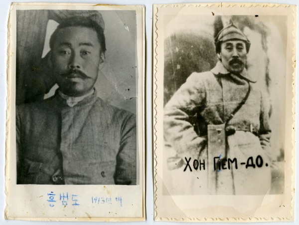 (좌)홍범도 사진(1912년, 하바롭스크)/ (우)홍범도 사진(1922년 1월, 모스크바 원동민족대표대회)