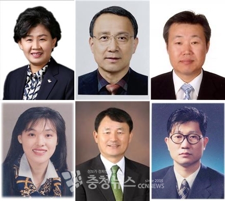 (왼쪽 위부터) 교유빈 동부교육장, 임민수 서부교육장, 윤정병 동부교육지원국장, 양수조 서부교육지원국장, 박현덕 시교육청 유초등교육과장, 최재모 시교육청 중등교육과장