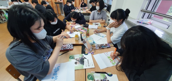 지난 23일, 용남고 2학년 EBS 창의융합캠프 운영 모습