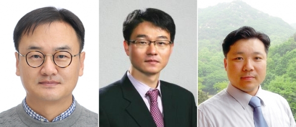 왼쪽부터 고려대학교 의과대학 박만성 교수, 생명과학과 김윤기 교수, 서울대 생명과학부 백대현 교수