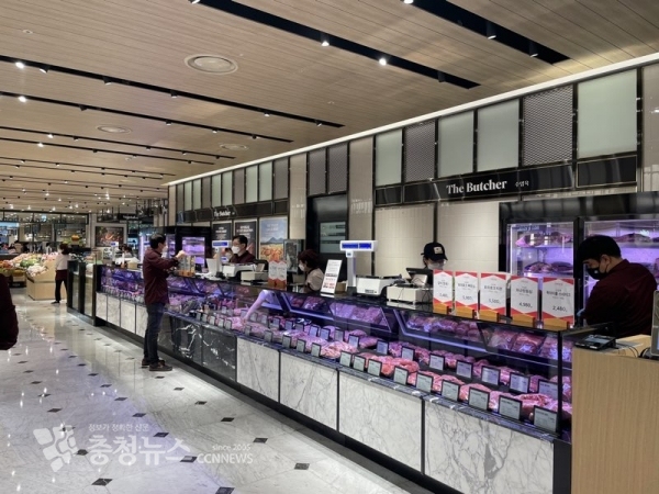 대전 신세계 백화점에 입점한 홍성한우