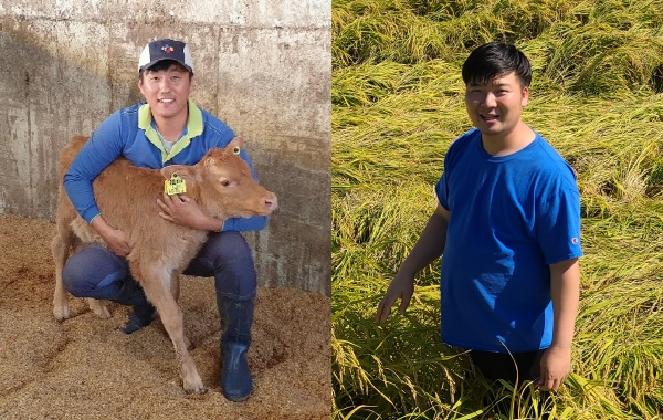 왼쪽: 올해의 청년농업인상(서산시 배기남), 오른쪽 : 올해의 청년농업인상(당진시 박상욱)