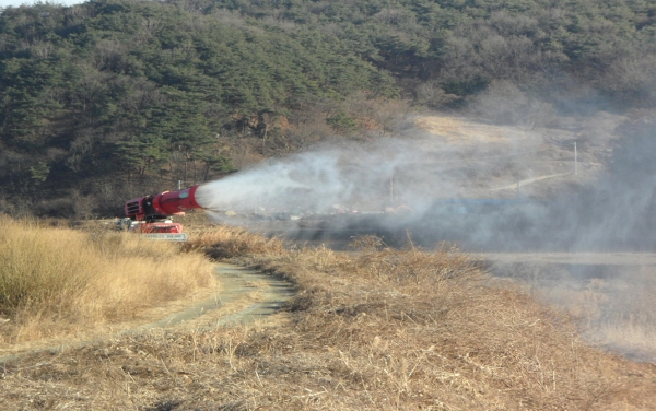 청양군  고병원성 AI 국내 전파 차단방역 당부-광역소독 장면