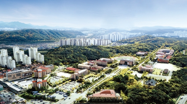 하늘에서 내려다본 목원대 전경.