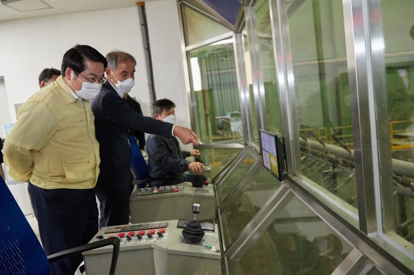 오세현 시장 시설관리공단 현장 방문 장면