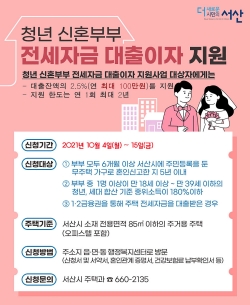 청년 신혼부부 전세자금 대출이자 지원 사업 포스터