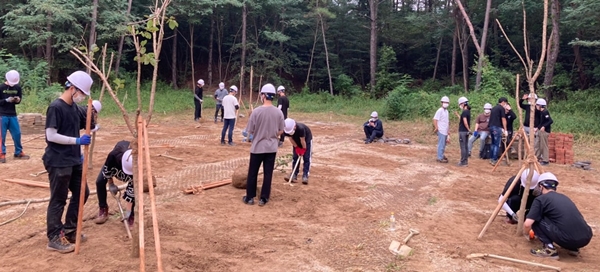 배재대 조경학과 실습 모습.
