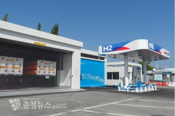 망향(부산방향)휴게소 수소충전소 전경