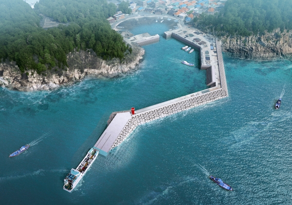 어촌뉴딜300 호도 여객선접안시설(2019~2022) 조감도