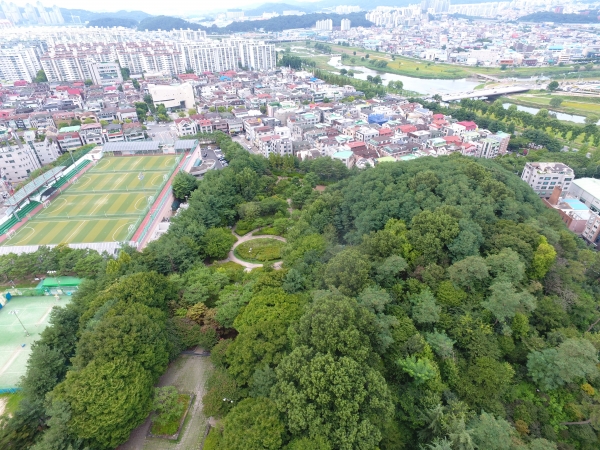 남선공원 전경 사진(드론 촬영)
