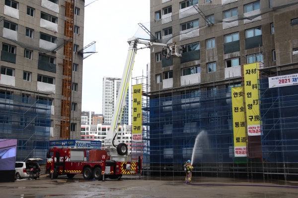 건설현장 재난대응 모의훈련 실시