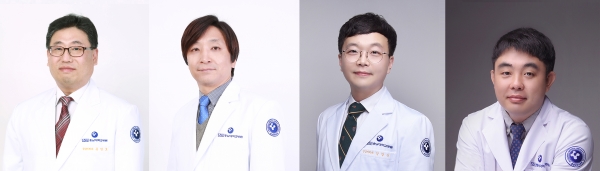 좌측부터 유연호 교수, 박정수 교수, 강창신 교수, 송호걸 전공의