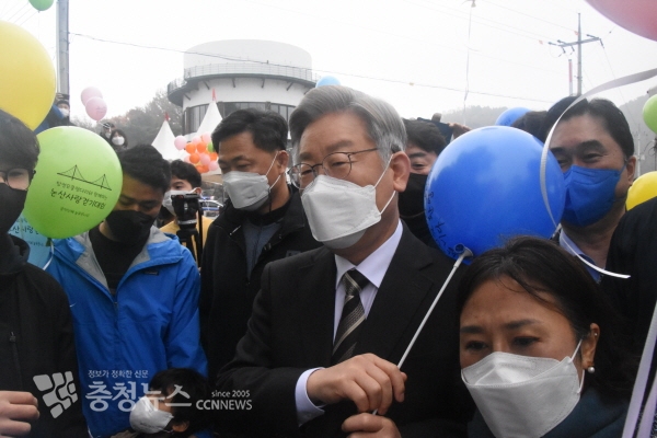 이재명 후보 논산 방문 모습