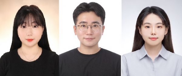 수상자모습           (위 왼쪽부터 이선아, 김범석, 이혜인)