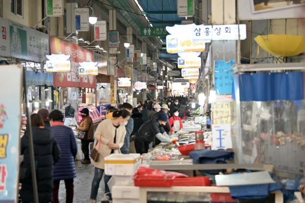 산성시장 모습