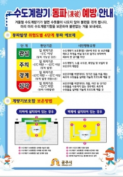 겨울철 수도계량기 동파피해 예방 포스터