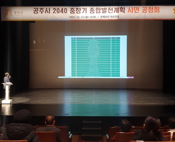 2040 중장기 종합발전계획 시민공청회 개최 모습
