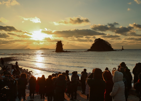 지난 2019년 12월 31일 꽃지 해넘이 행사 모습.