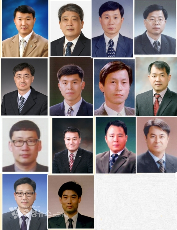 왼쪽상단부터 강재구, 구본용, 김용문, 김현기, 김희홍, 박봉일, 서동철, 성인성, 안민호, 윤희성, 이덕준, 이현섭, 임길영, 황인명