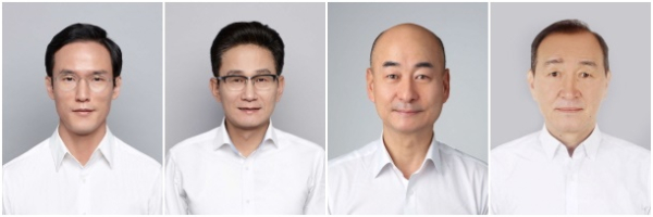 (왼쪽부터) 한국앤컴퍼니 조현범 회장,한국타이어앤테크놀로지 구본희 부사장,한국타이어앤테크놀로지 이상훈 부사장, 한국타이어앤테크놀로지 정성호 부사장