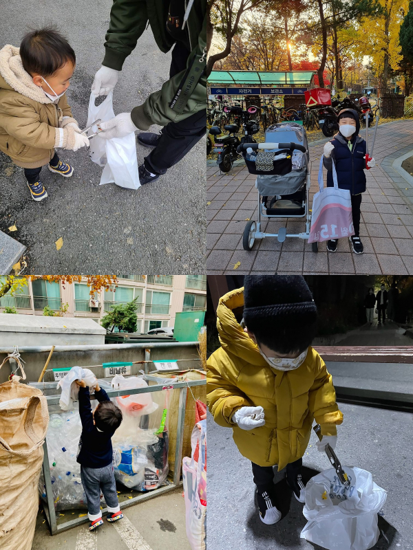 ‘함께줍깅’ 온가족 플로깅 행사로 친환경 캠페인 진행 모습