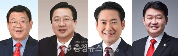 국민의힘 대전시장 후보군. (왼쪽부터) 박성효 전 대전시장, 이장우 전 국회의원, 장동혁 유성갑 당협위원장, 정용기 전 국회의원.(가나다순)