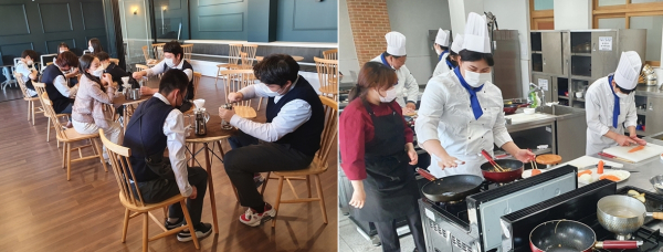 바리스타 동아리(왼쪽)와 조리 동아리