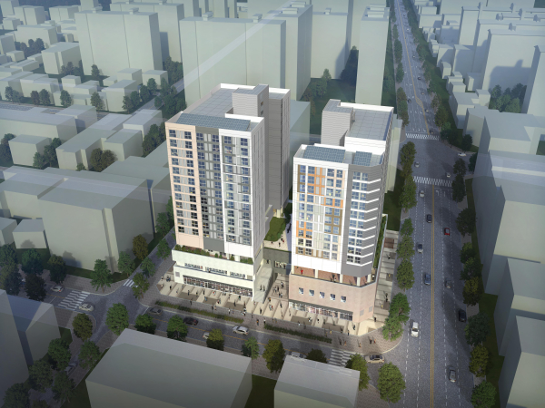 천안시 평생학습관이 건립될 두정동 행복주택 조감도