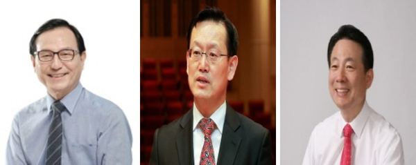 왼쪽부터 박상돈 천안시장, 유원희 전 천안예술의전당 관장, 박찬우 전 국회의원
