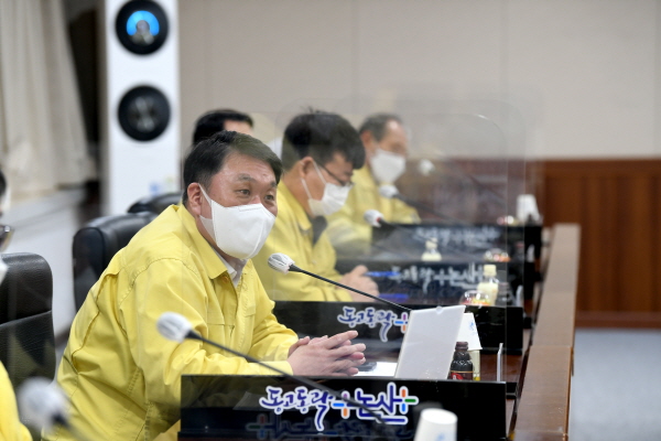 안호 권한대행 언론인 간담회 모습