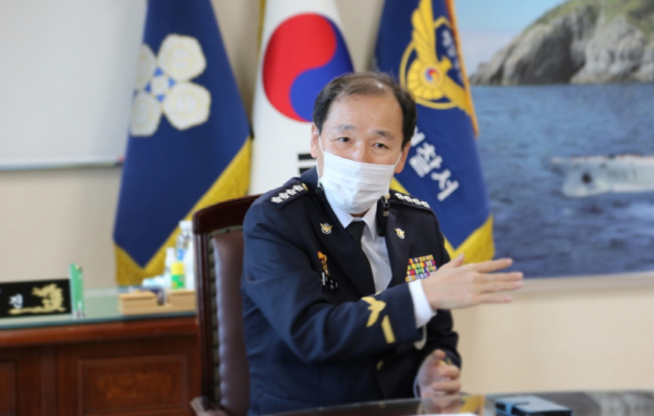 제31대 태안해양경찰서장으로 취임한 김석진 총경 (사진=태안해양경찰서 제공)