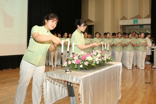 지난 한남대 간호학과 나이팅게일 서약식 모습