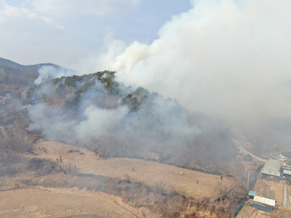 금산군 제원면 구억리 산불화재 모습