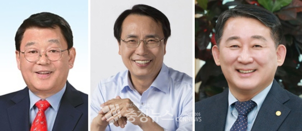 (좌측부터) 박성효 전 대전시장, 한현택 전 대전 동구청장, 서철모 전 대전시 행정부시장.