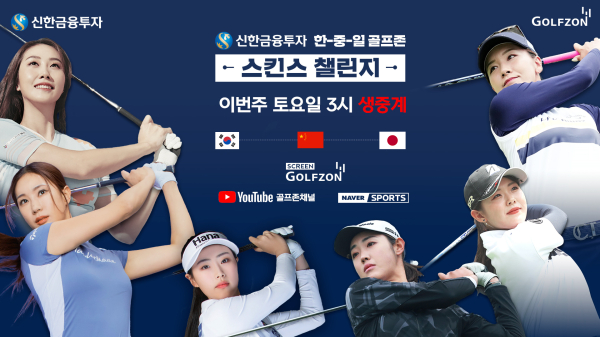 26일, 한국, 중국, 일본 각국을 대표하는 여자 스타 골퍼들이 출전하는 실시간 네트워크 스크린골프 대회 ‘신한금융투자 한-중-일 골프존 스킨스 챌린지’를 개최한다.