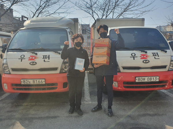 아산시재택치료추진단-아산우체국 재택치료키트 우체국 배송 협약 기념사진