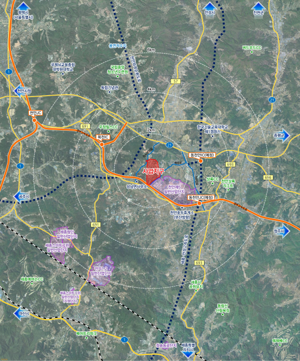 성남면 신사리 일원 신사 일반산업단지 위치도