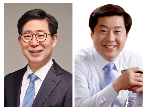 왼쪽부터 양승조 충남지사, 황명선 전 논산시장