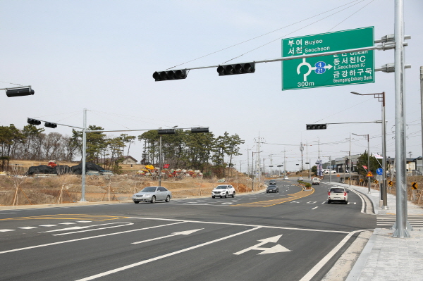 서천군 군도25호(송내-창선) 확포장공사 완료 모습