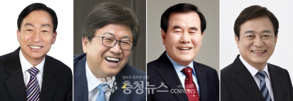 왼쪽부터 설동호 대전교육감, 최교진 세종교육감, 김지철 충남교육감, 김병우 충북교육감.