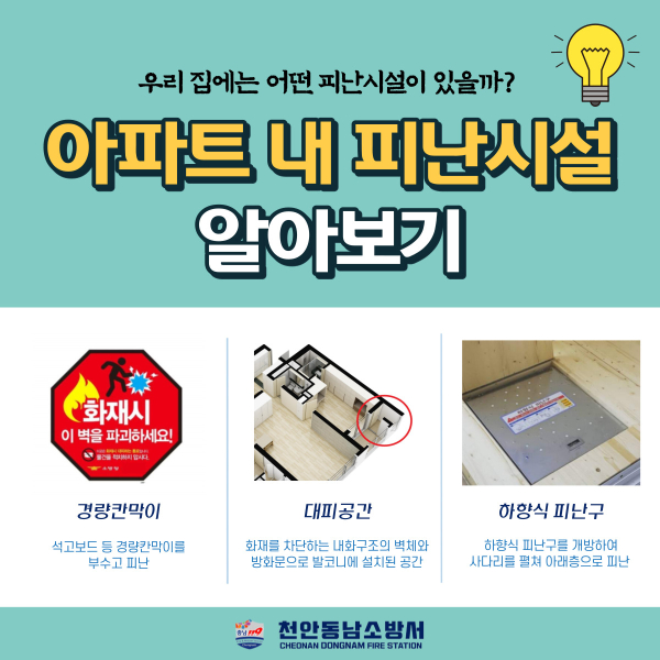 '공동주택 피난시설 사용법' 홍보물