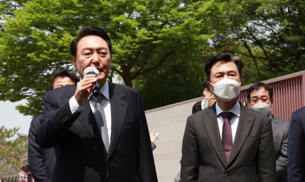 윤석열 대통령 당선인과 김태흠 충남도지사 후보