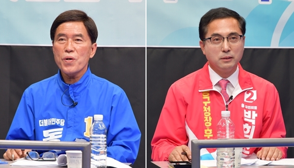 왼쪽부터 더불어민주당 황인호, 국민의힘 박희조 동구청장 예비후보.(좌석순)