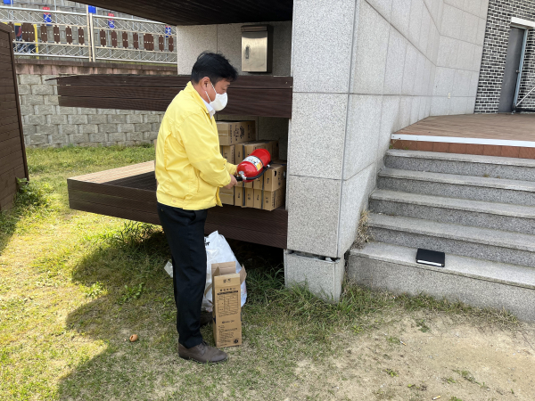 기지시줄다리기 축제장 합동점검 진행 중 모습