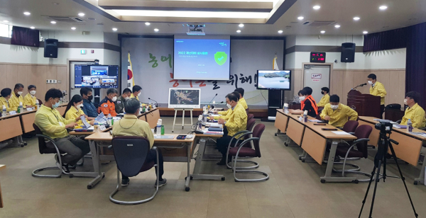 25일 농어촌공사 부안지사에서 열린 재난대비상시훈련은 농식품부와 공사가 합동으로 주관하고 11개 관계기관이 참여했다